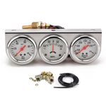 2'' 52mm Triple Gauge Chrome Panel 3in1 Oil Pressure Water Temp Amp Car Meter