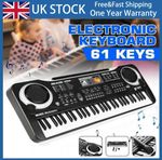 Kids Piano Keyboard, 61 Keys Piano Electronic Music Keyboard Piano + Microphone
