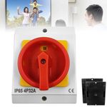 32A Rotary Isolator Switch 32amp 4 Pole 230V-415V IP65 Weatherproof Switch