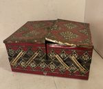 Mid-Century Hong Kong Cantilever Tin Sewing / Craft Box