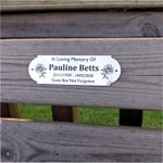 engraved garden bench plaque, memorial bench plaque, garden memorial plaque