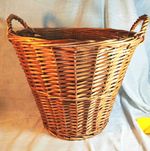 Large Willow Wicker Gathering Basket Rustic Farmhouse Storage Handles