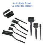 10 Kind Plastic Handle ESD Anti-Static Brush For PCB Repair Cleaning Black