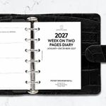 2027 Week on two pages diary refill insert | fits Filofax Pocket organiser