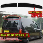 For VW Caddy & Maxi 05-18 Gloss Black Rear Twin Barn Door Roof Spoiler Sportline