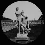 ANTIQUE Magic Lantern Slide STATUARY AT WINDSOR CASTLE C1890 PHOTO ENGLAND 