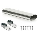 Wardrobe Rail Oval Hanging Chrome Tube 30x15mm + End Supports
