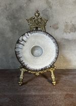 Mary White (1926-2013) Studio Pottery Grey Pedestal Bowl Abstract Rim  7.5cm