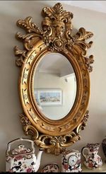 Vintage Gold Oval Mirror Roccoco Baroque Style RARE FIND