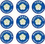 Various Yorkshire Pride TWO PACK - Car Bumper Vinyl Decal Sticker (Flag/Badge)
