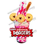 Mini Jammie Dodgers Ice Cream Sundae Sticker Decals KBG Van(Choose Size)