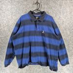 Guinness Rugby Shirt Men's 4XL Blue Striped Polo Long Sleeve Cotton