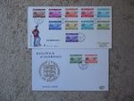 GUERNSEY 1977 POSTAGE DUE SET OF 12 ON TWO FIRST DAY COVERS 