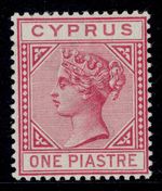 CYPRUS QV SG33, 1pi carmine, LH MINT. Cat £15.