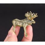 BG6-Miniature brass metal Moose antlers figurine