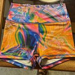 FLEO Women’s Athletic Shorts S Multicolor Abstract Polyester Spandex Gym
