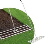 Steel Lawn Leveling Rake 75/102cm Heavy Duty Level Lawn 1.9m Extendable Handle