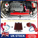 Car Cold Air Intake Filter Induction Pipe Kit Hose System Universal 3in 76mm Red