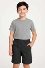 BOYS ALL AROUND FULL ELASTICATED PULL UP SCHOOL SHORTS NO HOOK CLIP UNIFORM SIZE
