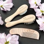 Personalised Baby Hair Brush Set Baby's First Brush Set Newborn Christening Gift