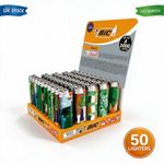 BIC Maxi J26 Disposable Lighters 50 Pack Display Tray Mixed Colours UK Stock