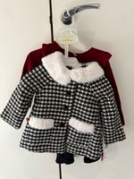 Max Studio Kids Girls 9-12M 3pc Houndstooth Coat, Top & Trousers