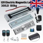 ELECTRIC MAGNETIC LOCK HOLDING FORCE 300LBS DOOR ENTRY ACCESS&2xREMOTE CONTROLS