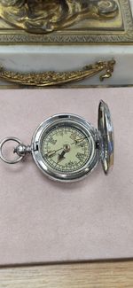 1920s Antique 46mm Pocket Compass Treborth 1926 M.D.D. to M.C. Working Rare