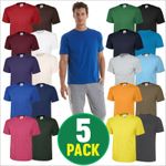 Uneek 5 PACK Unisex Mens CLASSIC T-SHIRT Plain 100% Cotton Blank Tee T shirt TOP