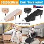 Dog Step Ramp W/ Footrest Stool 2 in 1 Foldable Dog Sofa Stair for Senior Animal