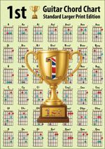 1st Guitar Chord Chart Standard Edition Larger Print 84 Chords A4 Double Sided