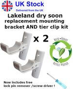 Lakeland Drysoon / Dry Soon Mounting Bracket and Tier Clip Replacement Kit x 2
