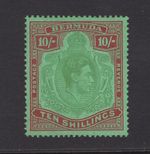 M4745 Bermuda 1943 SG119c - 10/- yellowish green & deep carmine red/green