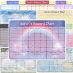 A4 Personalised Reward Behaviour Chart Reusable Wipe Clean with Free Pen
