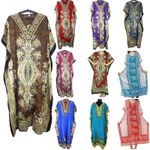 Women Casual Beach Kaftan Dress Short Sleeve Loungewear Caftan Swimsuit Cover Up