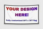 Any DESIGN, Colour & Size FLAG. 5FT X 3FT. CUSTOM FLAG BANNER. PERSONALISED FLAG