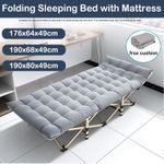 Foldable Camping Bed Outdoor Portable Military Cot w/ Carry Bag Hiking Travel UK