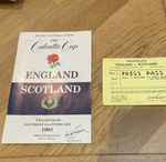 Rugby programme & Press Match Ticket England v Scotland 1981