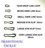 MATT BLACK KWIK /QUICK CHANGE STIK LINK CLIPS /  KLIPS & LINK  LOOPS - CARP RIGS