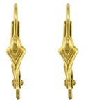 Continental Earring Fluer de Lys 9ct Gold Lever Back Earring Hooks 1 x Pair