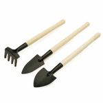 3pcs Wood Handle Garden Tool Set Planting Gardening Mini Tool Set Home Gardening