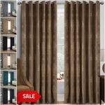 Virginia Jacquard Ring Top Eyelet Curtain Fully Lined Living Room Window TieBack