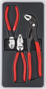 Knipex 00 20 10 3 Piece Plier Set Combination Diagonal Snips Water Pump Pliers
