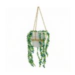Hanging Plant Pot Ornament Beaded Hanging Planter Ornament with Beads Decorative