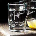 Personalised Groomsman Wedding Party Engraved 65ml Shot Glass
