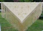 Embroidered Antique Piano Shawl With Fringe Embroidery Needlework Chinese