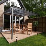 3.0x3.6m (10x12') Aluminium Gazebo - Lean-to Pergola Carport, Polycarbonate Roof