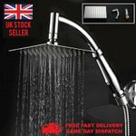 8" Large Shower Head Rainfall Pressure Steel Chrome Powerful Energy Water Saving