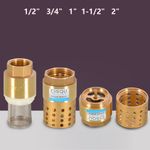 Brass Spring Check Foot Valve Strainer Water Pump One-way Valve 1/2" 3/4" 1" 2"
