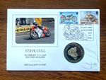 Steve Cull Signed Medallion Coin Stamp Cover Isle Of Man TT Lap Record Holder